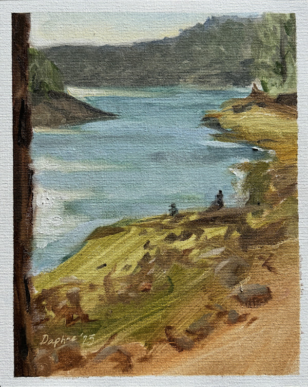 By a Lake in California, Plein Air Convention oil sketch no.4 by Daphne Cote