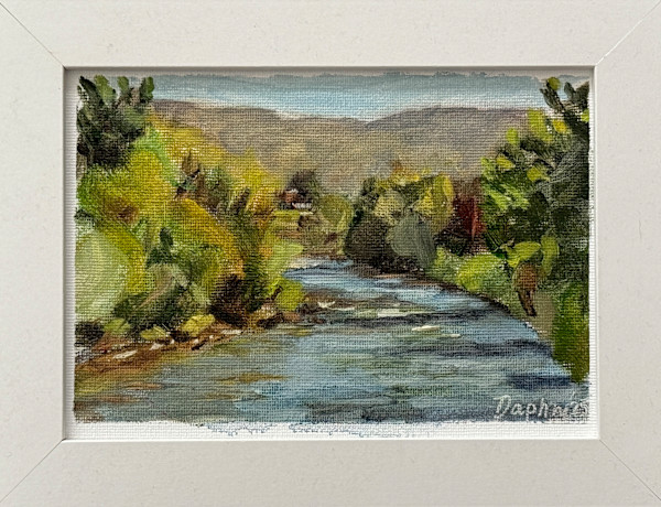 Down the River in Reno,  Plein Air Convention oil sketch no.1 by Daphne Cote