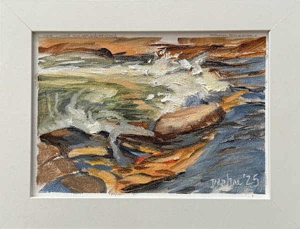 Rushing River in Reno, Plein Air Convention oil sketch no.2 by Daphne Cote