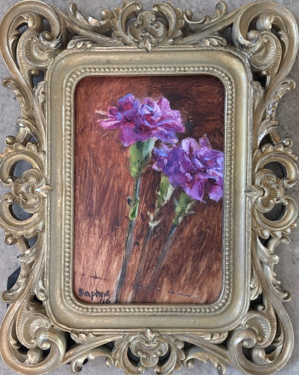 Purple Carnations by Daphne Cote