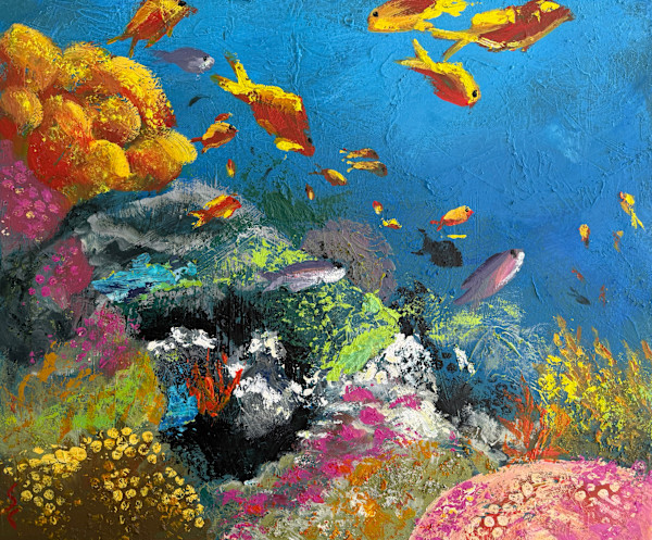 Dancing Reef with a Black Durgon by Susan Clare, Image 1.
