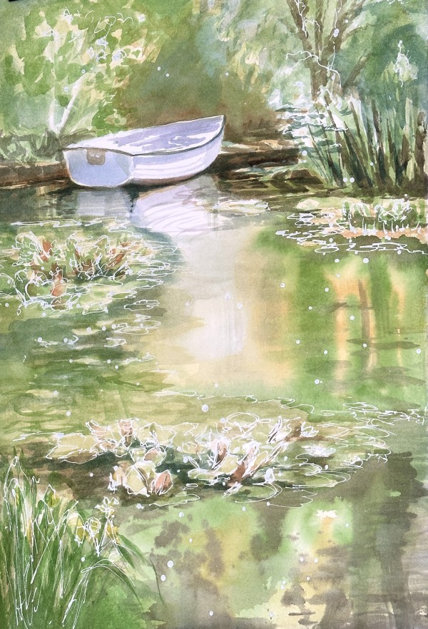 Boat at Beeleigh Abbey by Susan Clare