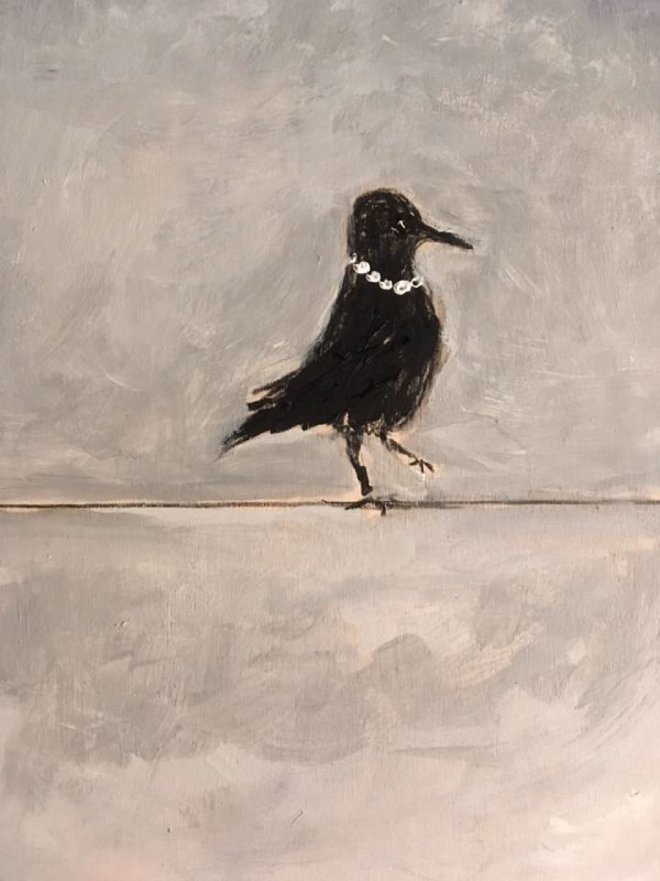 Crow with Pearls  by Renée  Ortiz