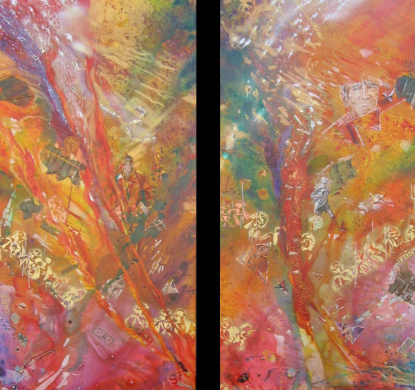 A1) "Release of Souls" diptych section of sculpture by Kathleen Tonnesen, Image 1.