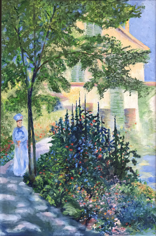 Camille Monet in the Garden at Argenteuil (after Monet) by John Attanasio Fine Art Studio, Image 1.
