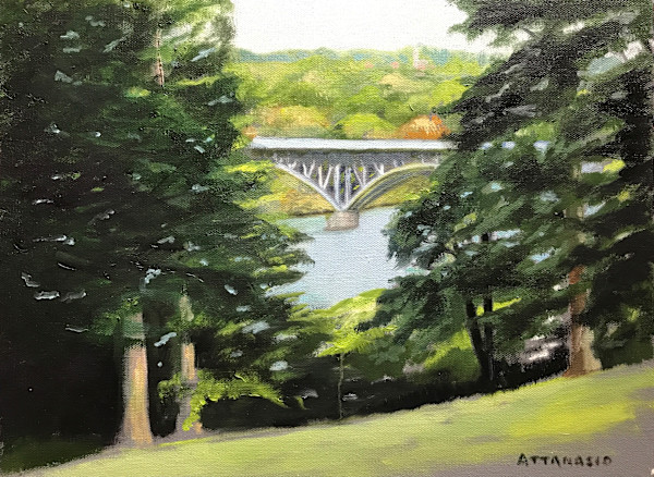 Strawberry Mansion Bridge by John Attanasio Fine Art Studio, Image 1.