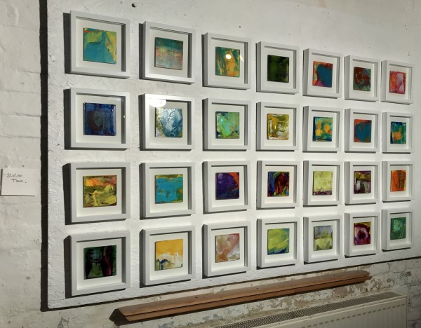 An array of small Stolen Time paintings by Richard Heys