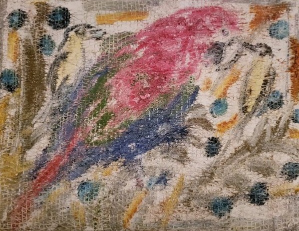 Untitled - White and Colred Birds in Chage by Hunt Slonem