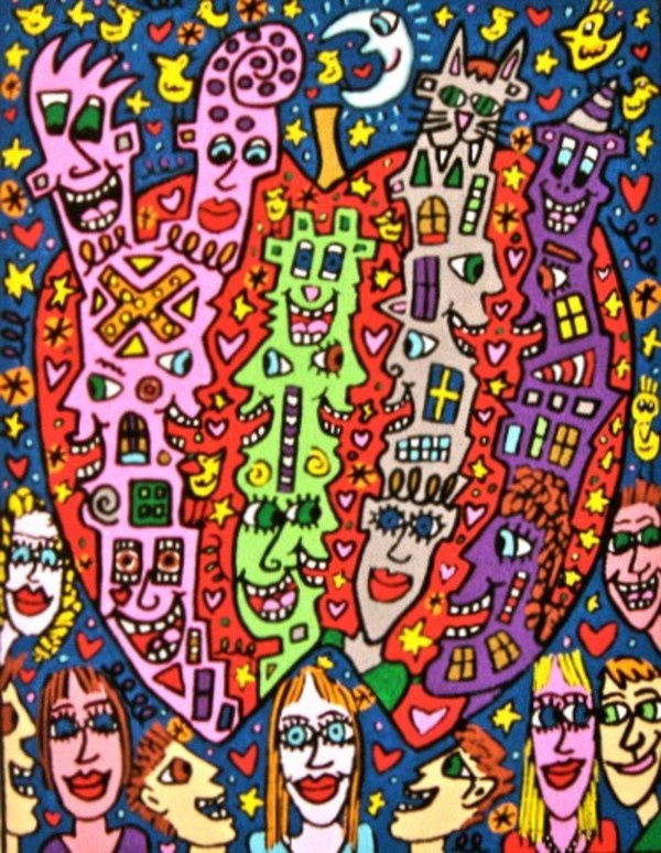 Happy Big Apple Faces by James Rizzi