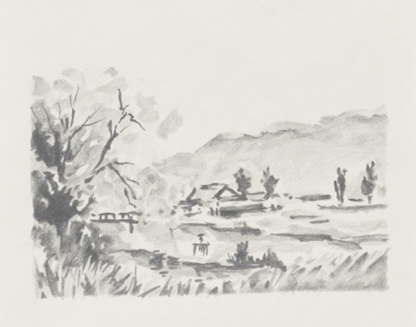 Pencil Sketch for “A Bridge Crossing Tōjō River”, second, 2023