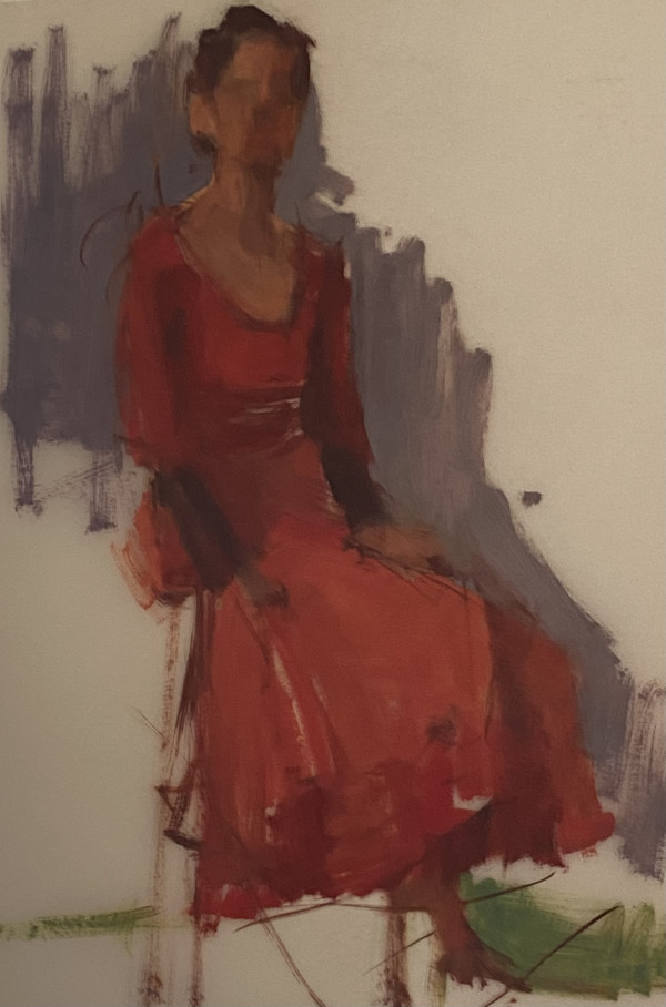 Figure in Red Dress by Katie Dobson Cundiff
