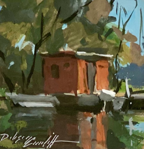 Red Houseboat by Katie Dobson Cundiff