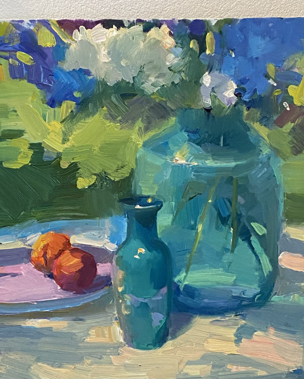 Still Life with Blue Vases by Katie Dobson Cundiff