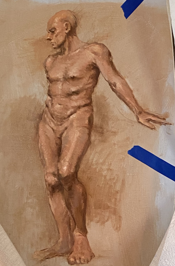 Study of Standing Male Nude by Katie Dobson Cundiff