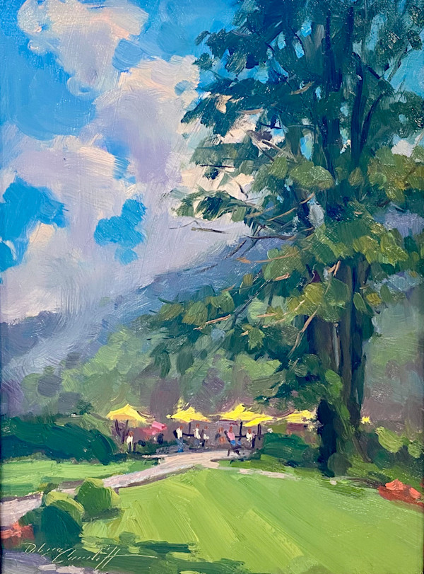 Lunch Under the Yellow Umbrellas by Katie Dobson Cundiff, Image 1.
