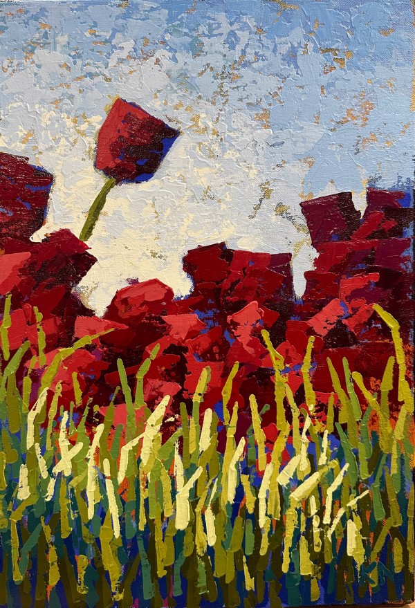 Crimson floral by Karin Neuvirth