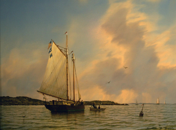 Schooner Franklin at Tarpaulin Cove by William R Davis
