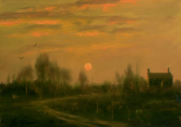Farm Field Sunset by William R Davis