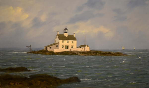 Dumpling Rock Lighthouse,  Buzzards Bay  1850's by William R Davis