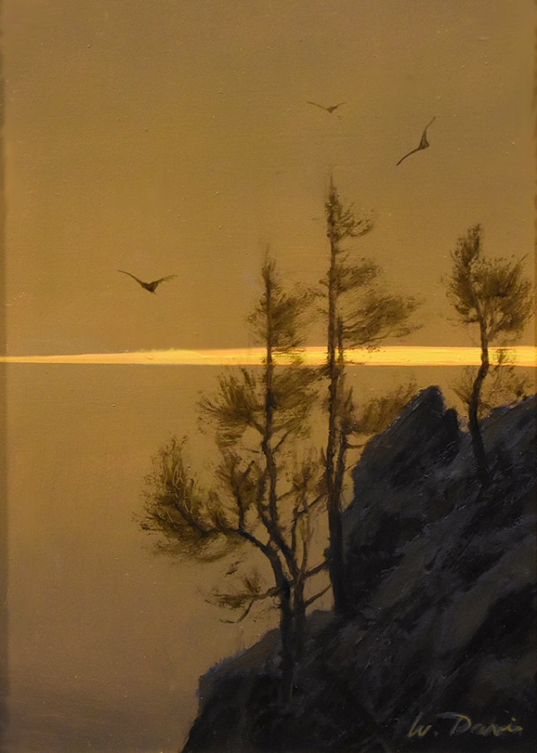 Cliff Cedars at Sunset by William R Davis