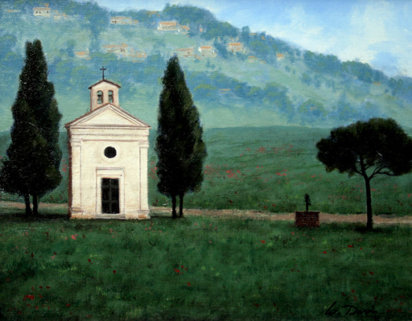 Madonna di Vitaleta Chapel, Tuscany, Italy by William R Davis