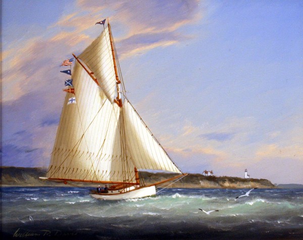 Day Sail off Cape Poge Light by William R Davis