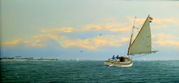 Catboat off Nantucket by William R Davis