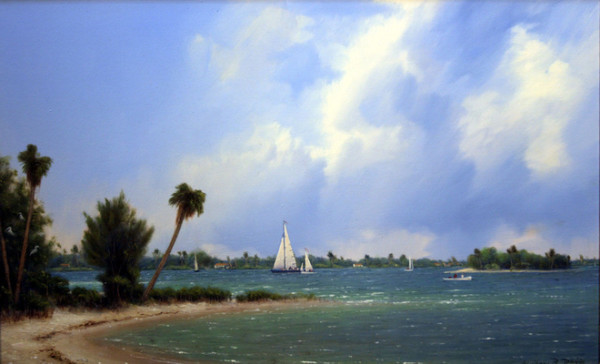 Light Breeze along the Inland Waterway by William R Davis