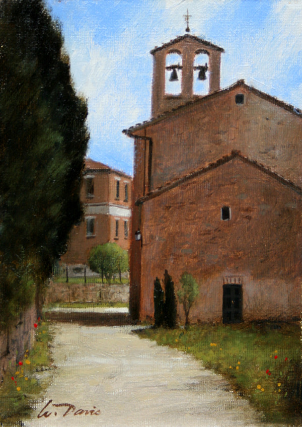 Chapel on the outskirts of Pienza, Tuscany by William R Davis