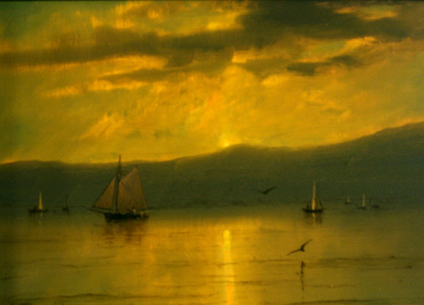 Hudson River Sunset by William R Davis