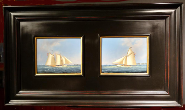 Pair of 8x10 Yachting Scenes by William R Davis