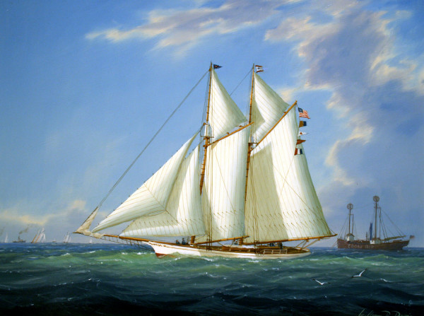 Schooner Yacht Peerless by William R Davis