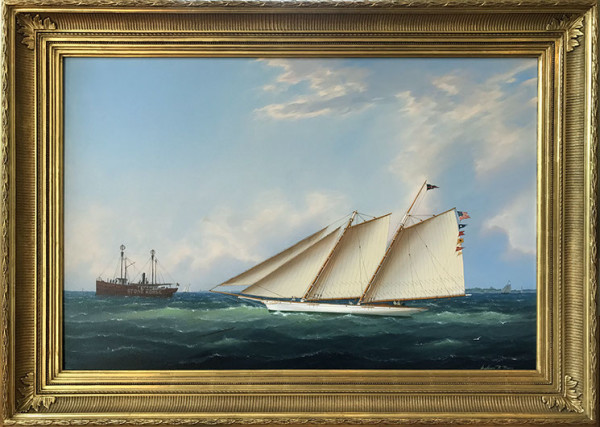 Yachting off Stone Horse Lightship by William R Davis