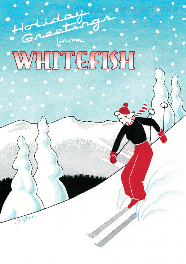 Whitefish Skier by Jessica Glenn
