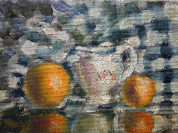 Two Oranges and Pitcher by Ari Constancio