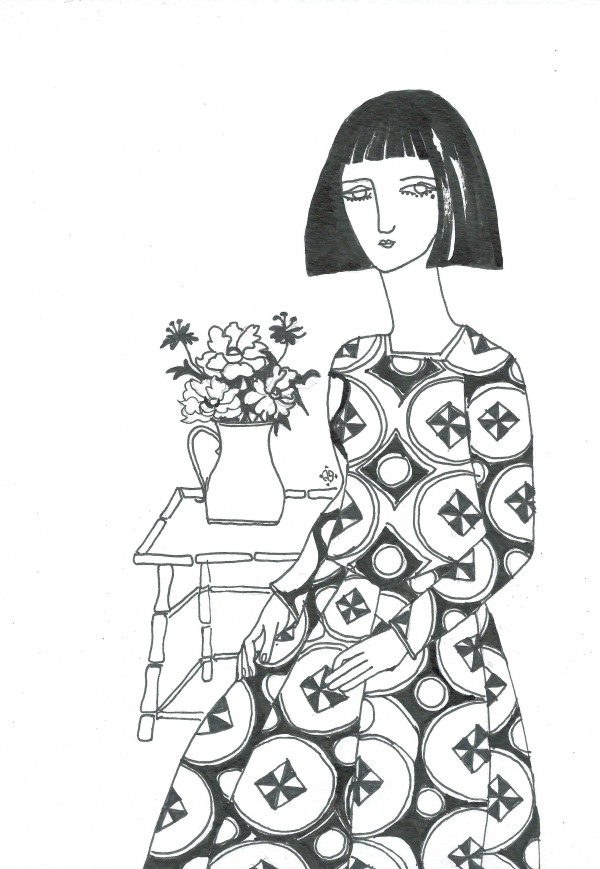 Girl with Peonies by Andrea Sartori