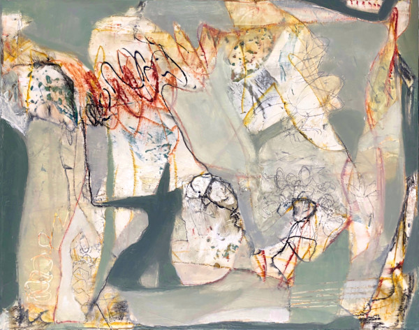 Conversing at the Park While the Kids Play by JL Schwartz Art