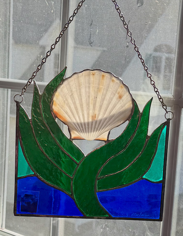 Stained Glass Seashell by Jane D. Steelman, Image 1.