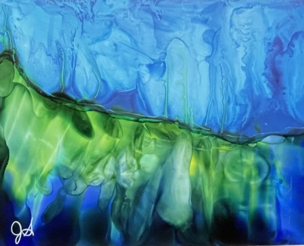 Alcohol Ink Abstract Landscape 0039 by Jane D. Steelman
