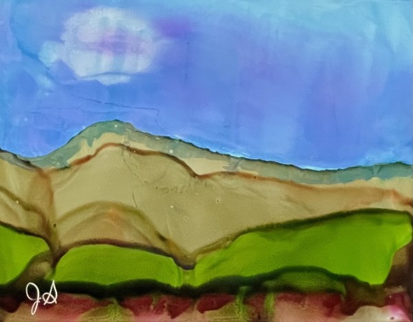 Alcohol Ink Abstract Landscape 0043 by Jane D. Steelman