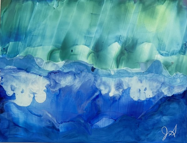 Alcohol Ink Abstract Landscape 0037 by Jane D. Steelman