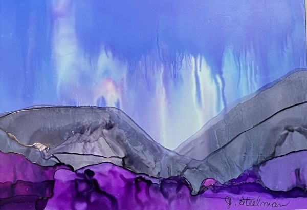 Alcohol Ink Abstract Landscape 0091 by Jane D. Steelman