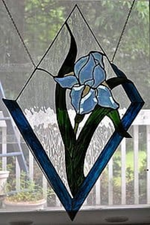 Stained Glass Iris by Jane D. Steelman