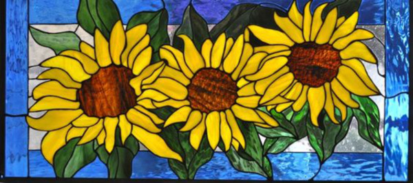 Stained Glass Sunflowers by Jane D. Steelman