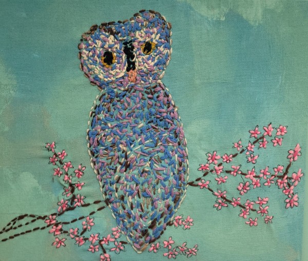 Owl in a Cherry Tree by Patricia   F.