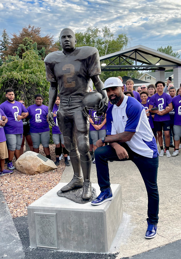 Charles Woodson Public Sculpture by Jason Johnston, Image 3.