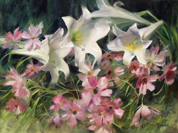Lilies and Ranunculus by Anna Rose Bain