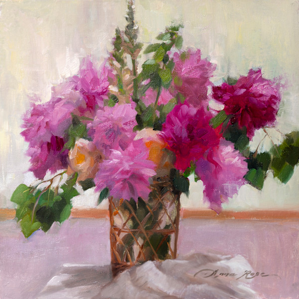 Aspens and Peonies by Anna Rose Bain