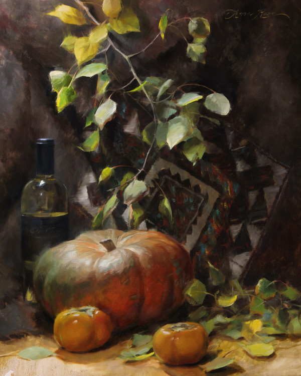 Pumpkin and Persimmons by Anna Rose Bain