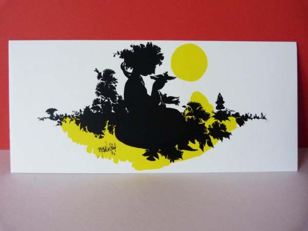 Greeting Card Lady by Bjørn Wiinblad